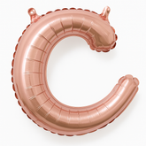 Rose Gold Foil Script Letter 'C' Balloon - 8-Inch Air-Filled Decoration